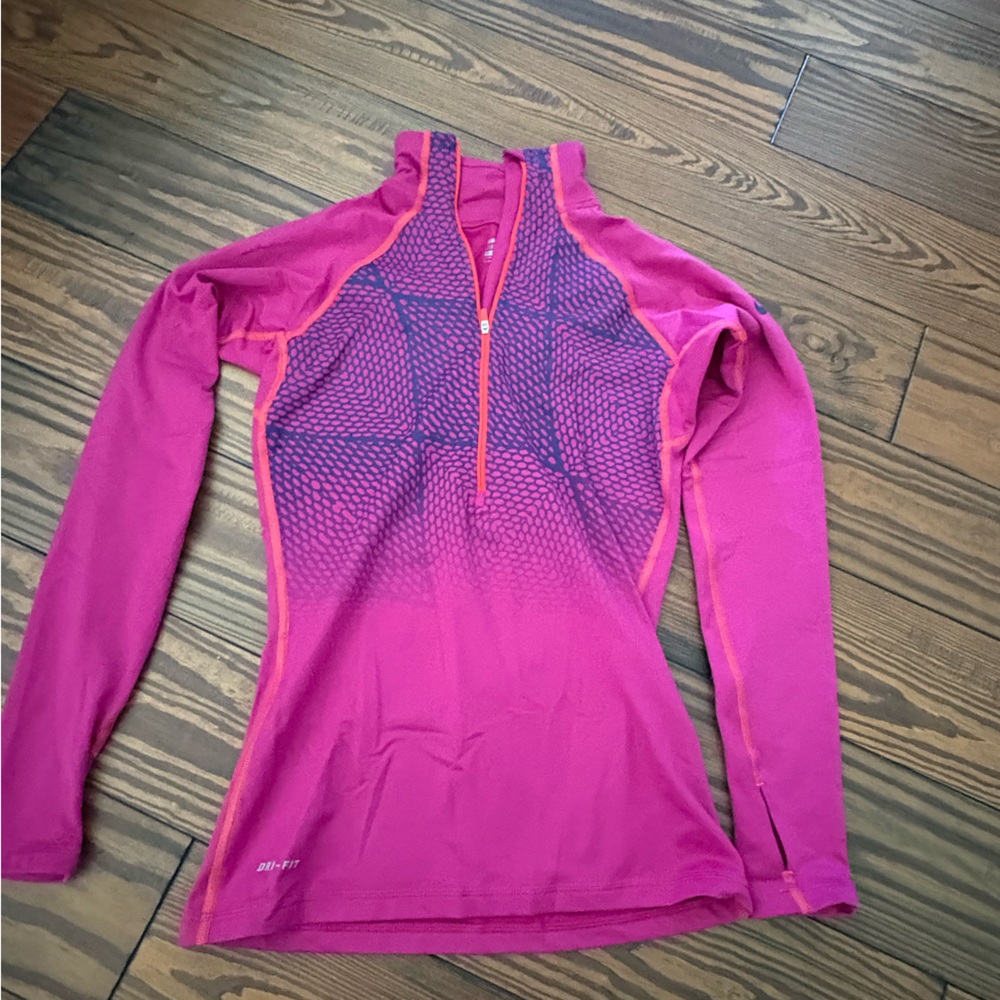 Nike Pink Long Sleeve Dri-FIT Half-Zip Pullover